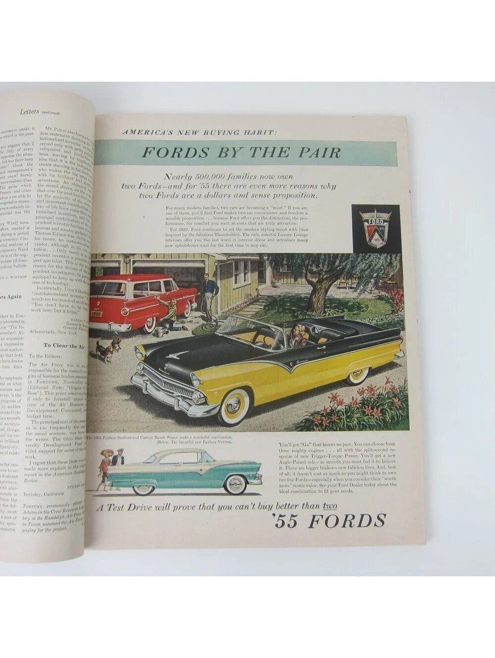 Vintage FORTUNE Magazine February 1955 Cadillac Ford Buick GM Rockefeller Bros